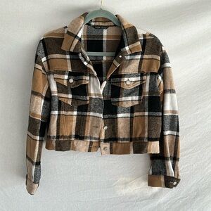 Plaid SHEIN Cropped Shacket SM/US4